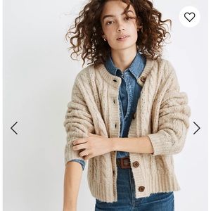 Madewell Pointelle Cable Cardigan Sweater